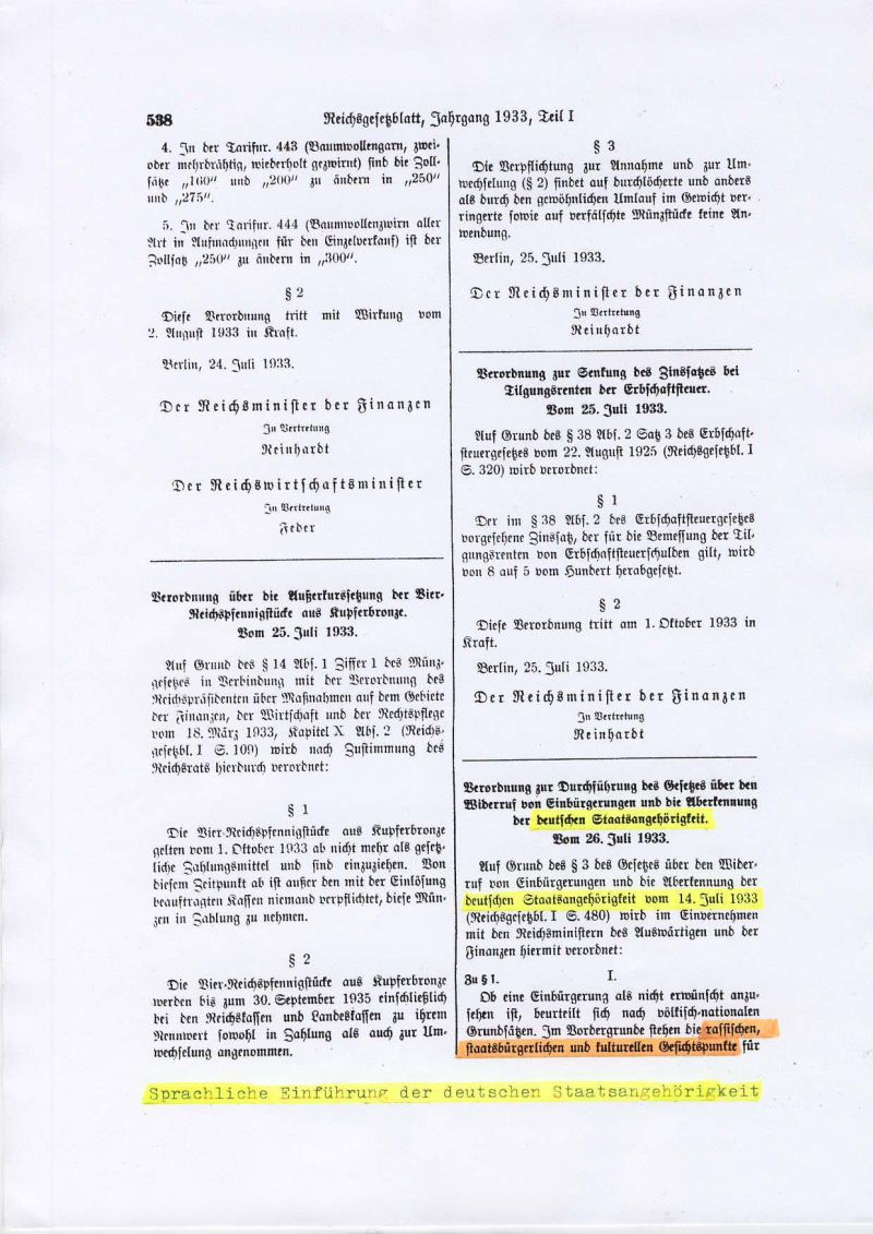 03Sprachliche Einfuehrung+Rassegesetze 1933 Seite 2